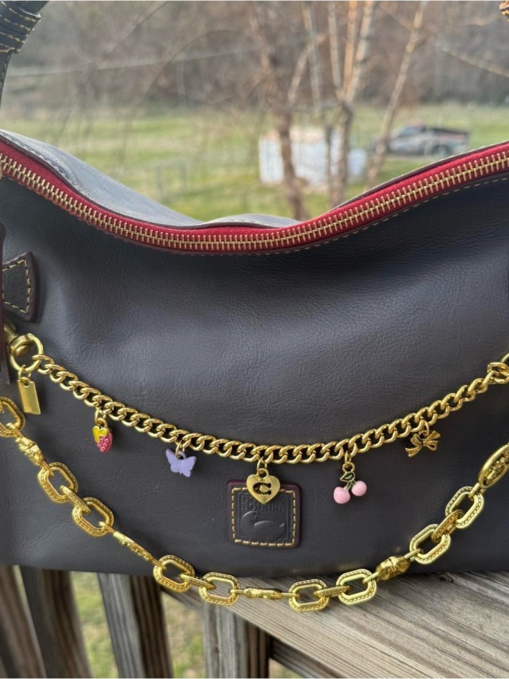 Dooney & Bourke slate florentine Leather Hobo